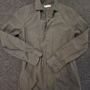 NWOT- Zara Forest Green Button-Up Shirt